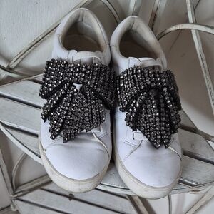 INC International Concepts White and Black Embellished Sneakers